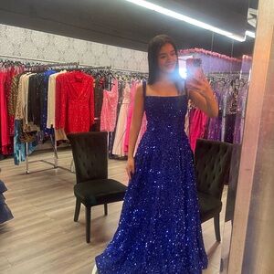 Stunning Blue Sequin Gown (worn once)